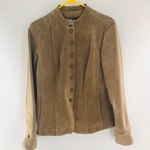 Live A Little Tan Suede Military Jacket